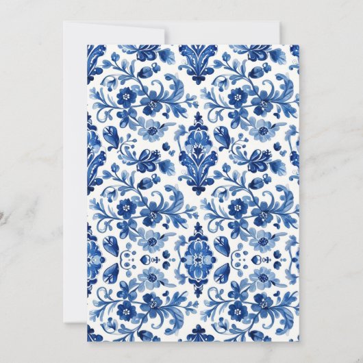 Invitation Mediterranean Portuguese Blue Tile Custom (Dos)
