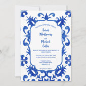 Invitation Mediterranean Portuguese Blue Tile Custom (Devant)