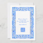 Invitation Mediterranean RSVP QR Hand Drawn Blue Wedding (Dos)