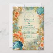 Invitation Mediterranean Seashell Elegance Wedding (Devant)