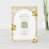 Invitation Mediterranean Tile Lemon Tree All in One Wedding (Dos)