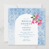 Invitation Mediterranean tile pattern Bridal Shower (Devant)