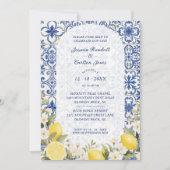 Invitation Mediterranean Tiles and Lemon Garland Wedding (Devant)