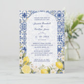 Invitation Mediterranean Tiles and Lemon Garland Wedding (Debout devant)