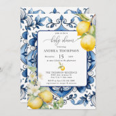 Invitation Méditerranée | Citrus citron | Baby shower Invitat (Devant / Derrière)