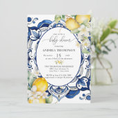 Invitation Méditerranée | Citrus citron | Baby shower Invitat (Debout devant)