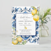 Invitation Méditerranée | Citrus citron | FÊTE DES MARIÉES (Debout devant)