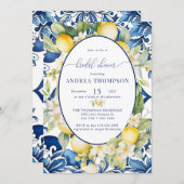 Invitation Méditerranée | Citrus citron | FÊTE DES MARIÉES (Devant / Derrière)