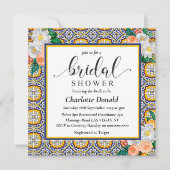 Invitation Méditerranée Italie Carreaux bleus Fête des mariée (Devant)