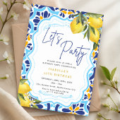 Invitation Méditerranée Majolica tuiles citrons fête d'annive