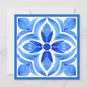 Invitation Méditerranée Majolica tuiles citrons fête d'annive (Dos)