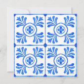 Invitation Méditerranée Majolica tuiles citrons fête d'annive (Dos)