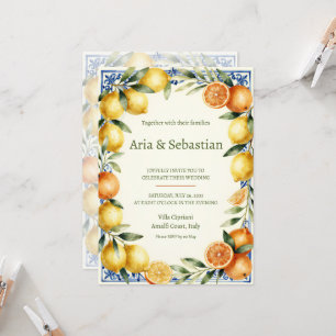 Invitation Méditerranéen Citron Orange Amalfi Mariage I