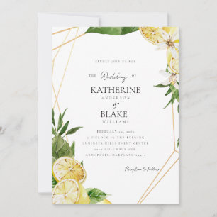 Invitation Méditerranéen Citrons Tropical III Mariage
