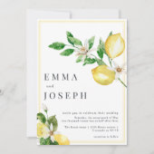 Invitation Méditerranéen été citron jaune clair Mariage (Devant)