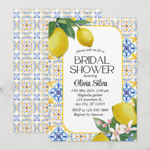 Invitation Méditerranéen Italien Citron Carrelage Mariage