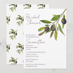 Invitation Méditerranéen Minimaliste Branche d'Olivier Baby S