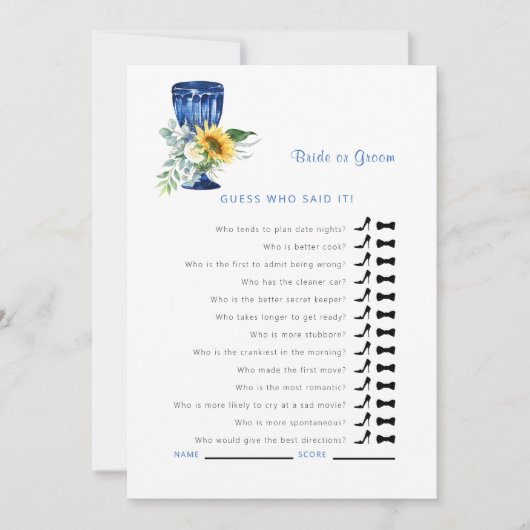 Invitation Méditerranéen Qui A Dit Qu'Il Douche Jeu II (Devant)