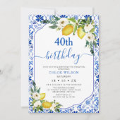 Invitation Méditerrannée Positano Citron Bleu (Devant)