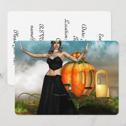 Invitation Méduse de Halloween (Devant / Derrière)