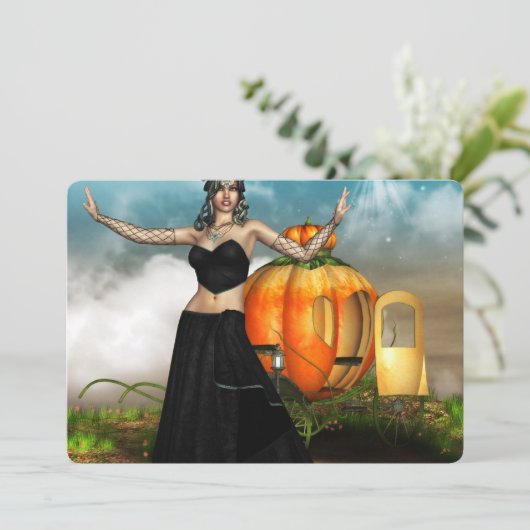 Invitation Méduse de Halloween (Debout devant)