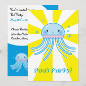 Invitation Méduse de Kawaii (Devant / Derrière)
