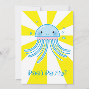 Invitation Méduse de Kawaii