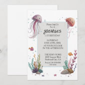 Invitation Méduse Mignonne (Devant / Derrière)