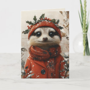 Invitation Meerkat de fête dans un pays des merveilles hivern
