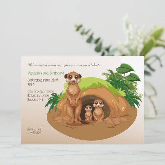 Invitation Meerkats (Debout devant)
