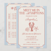 Invitation Meet Me In The Hamptons Bachelorette Itinerary and (Devant / Derrière)