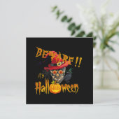 Invitation Méfiez-vous, c'est Halloween Soirée effrayante et (Debout devant)