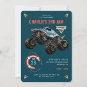 Invitation Megalodon Monster Jam Requin Anniversaire Bash (Devant)