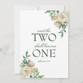 Invitation Megan Floral Aquarelle Mariage catholique (Dos)