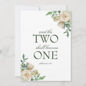 Invitation Megan White Roses Verdure Mariage chrétien (Dos)