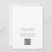 Invitation MEGHAN Monogramme noir blanc QR Code Mariage uniqu (Dos)