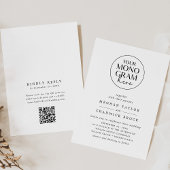 Invitation MEGHAN Monogramme noir blanc QR Code Mariage uniqu