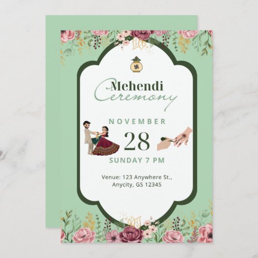 Invitation Mehendi (Devant / Derrière)