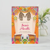 Invitation Mehendi Invitation numérique Mehendi (Debout devant)