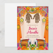Invitation Mehendi Invitation numérique Mehendi (Devant / Derrière)