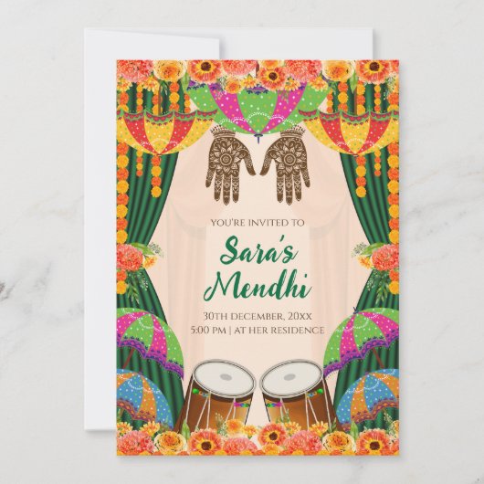 Invitation Mehendi invitation numérique Mehndi (Devant)