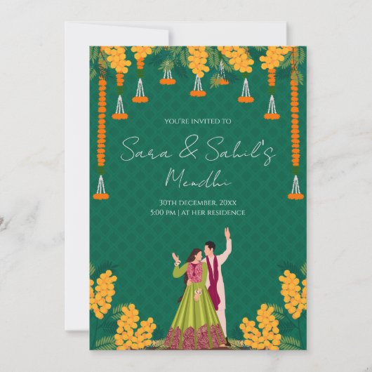 Invitation Mehendi invitation numérique Mehndi (Devant)