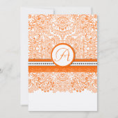Invitation Mehndi Coral Indien Orange Inséparable Mariage (Devant)
