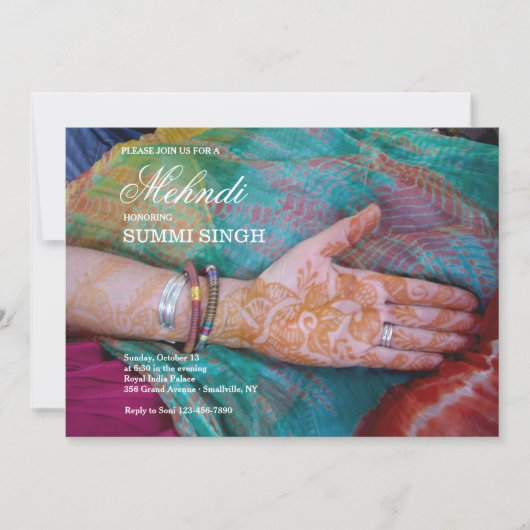 Invitation Mehndi de la main (Devant)
