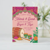 Invitation Mehndi Dholki  (Debout devant)