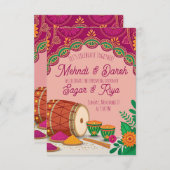 Invitation Mehndi Dholki  (Devant / Derrière)