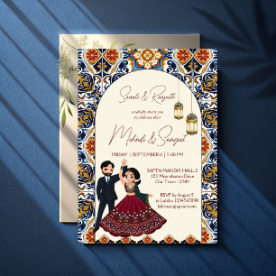 Invitation Mehndi et sangeet mariage indien