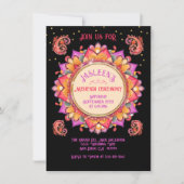 Invitation Mehndi Mandala Soirée Soirée Pink Gold (Devant)