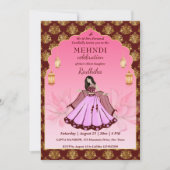 Invitation Mehndi maroon or rose lotus (Devant)