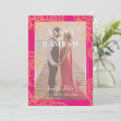 Invitation Mehndi Photo Wedding Enregistrer la date (Debout devant)